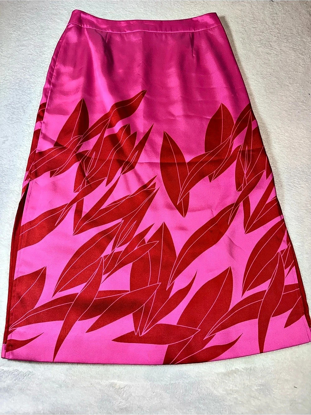 Ted Baker Printed A-Line Skirt in Pink & Red Size 2 Like New